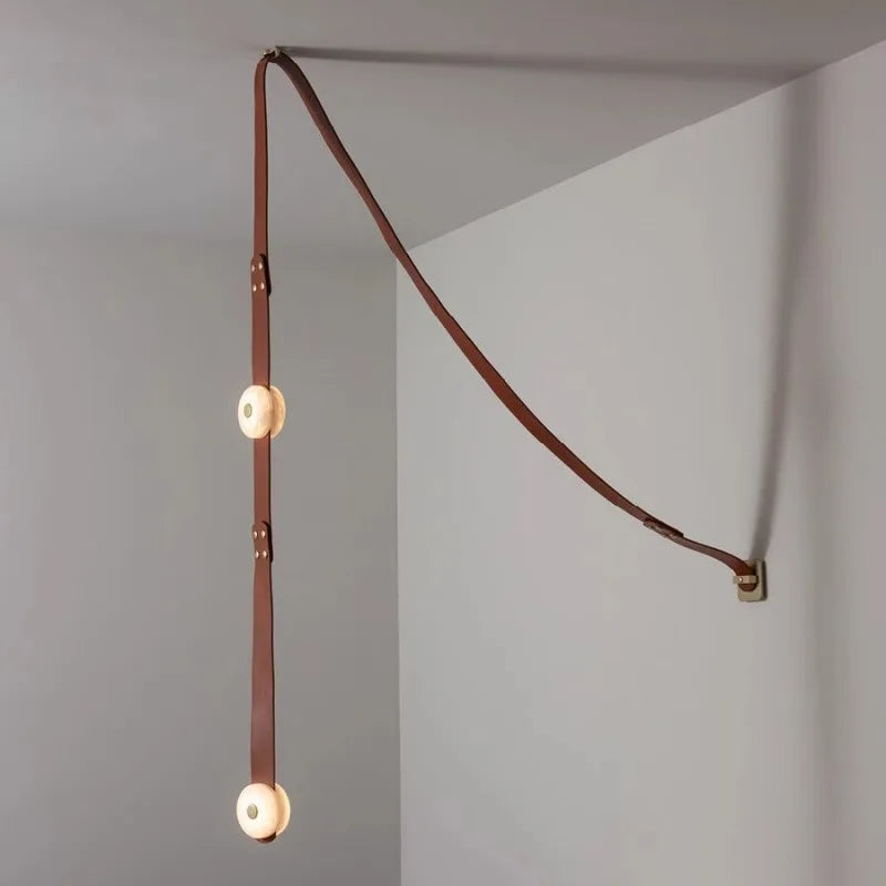 DecorBites™ Leather Marble Pendant Lights Luxury Dimmable Fixture Easy Installation Bedroom Living Room Lamp