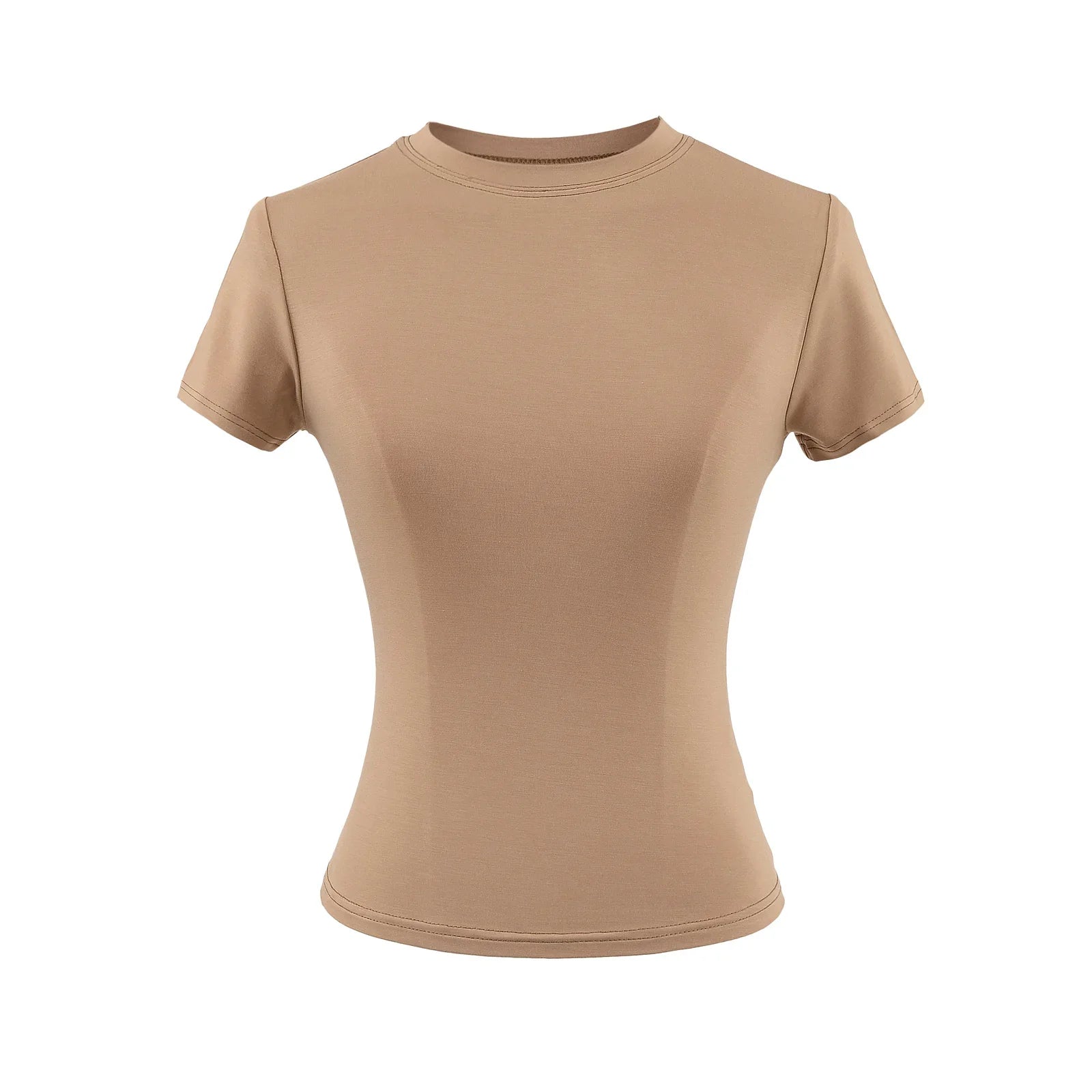 2024 New High Quality Casual T shirt Sexy Slim Short Sleeves Fashion Trend Solid Women Clothing y2k Tops