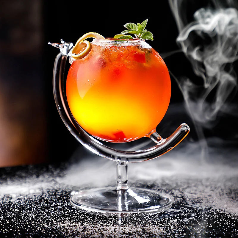 DecorBites™ Globe Bubble Martini Glass Cup: Premium Quality Transparent Drinkware