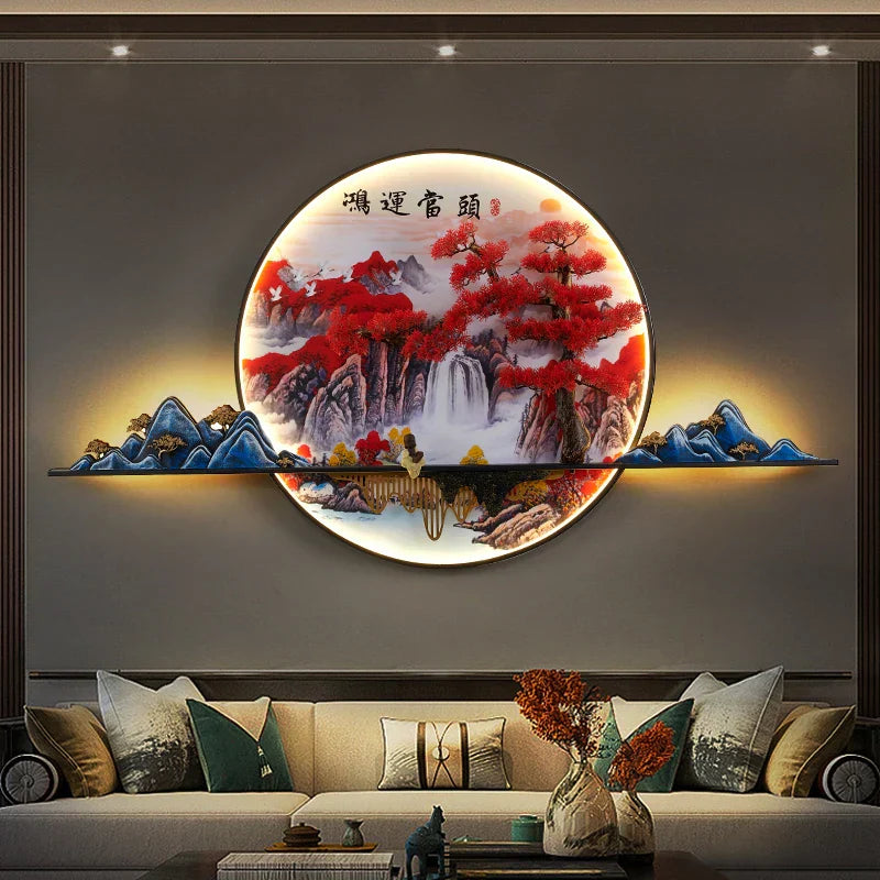 DecorBites™ LED Landscape Pine Picture Wall Light for Home Decor