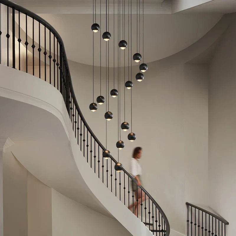 DecorBites™ Globe Lens Metal Chandelier for Living Room Kitchen Bedroom Cafe Staircase Villa
