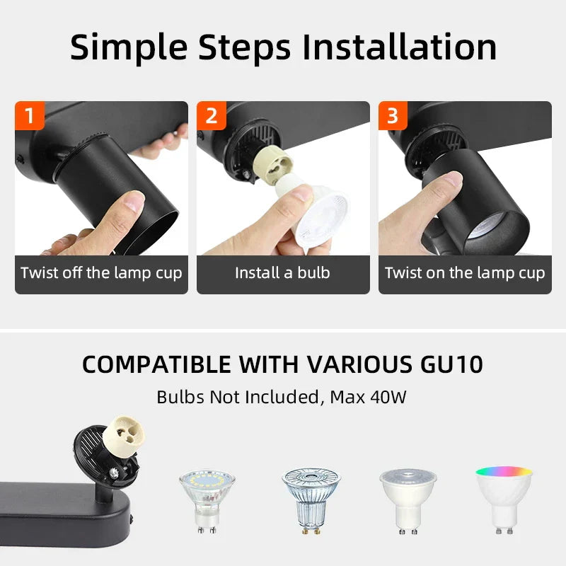 DecorBites™ LED Adjustable Spotlights for Bedroom, Corridor, Shop - GU10 Bulb Replacement Lighting