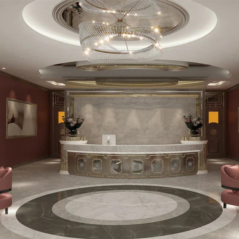 DecorBites™ Golden Round Ceiling Chandelier for Bedroom Dining Art Gallery Indoor LED Fixture