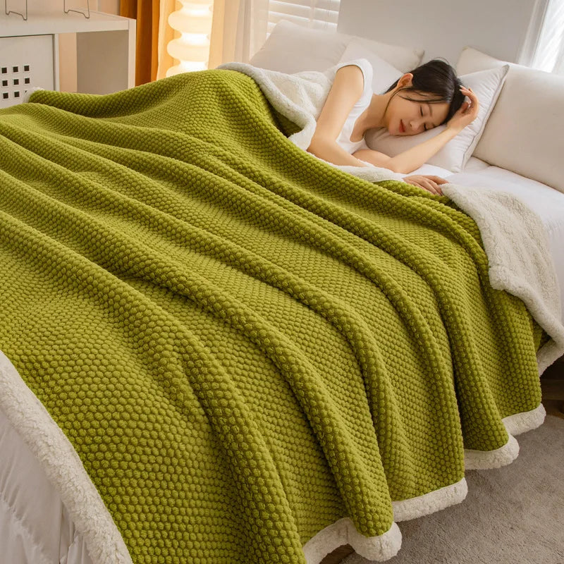 DecorBites™ High-Density Plush Double-Layer Blanket - Multi-Functional and Cozy Warmth