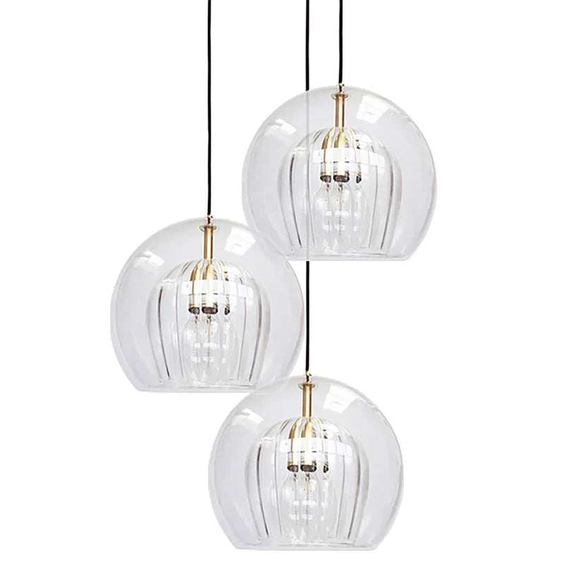 DecorBites™ Gold Glass Ball Pendant Light for Dining Room & Bedroom Decor