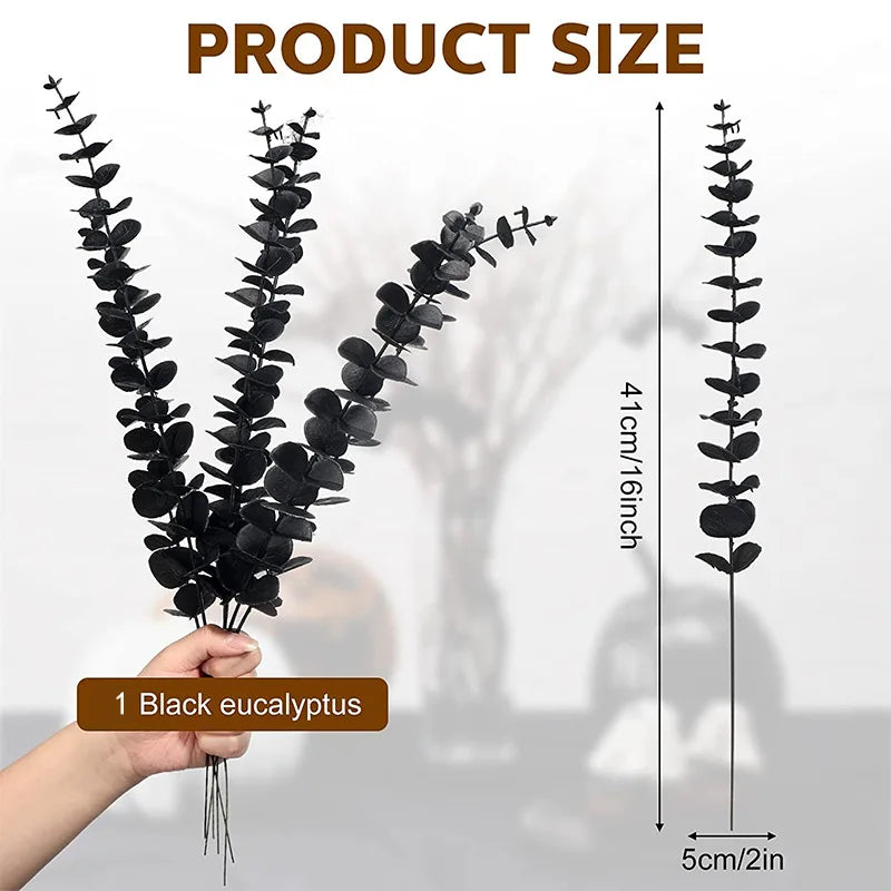 DecorBites™ Golden Eucalyptus Leaves Stem x10 - Artificial Autumn Wedding DIY Decoration