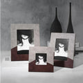 DecorBites™ Leather Splice Desktop Photo Frame - Home Decor & Display Accessory