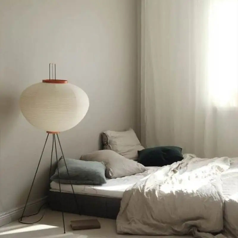 DecorBites™ Japanese Rice Paper Floor Lamp Modern Wabi Sabi Lantern Light