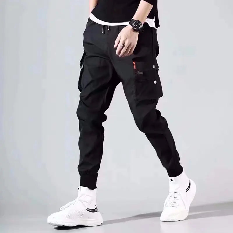 2024 New Trendy Solid Color Pants, Multi Flap Pocket Men's Cargo Pants, Loose Casual Outdoor Pants, Men's Work Pants oversized