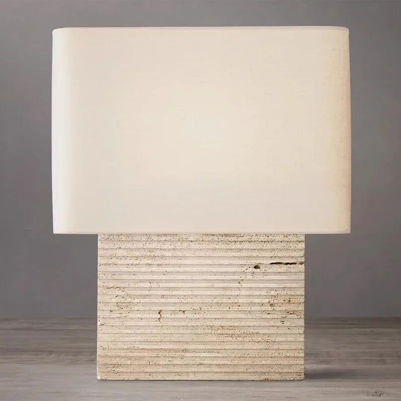 DecorBites™ Large Brown Stone Fabric Table Lamp for Home Decoration in Living Room or Bedroom
