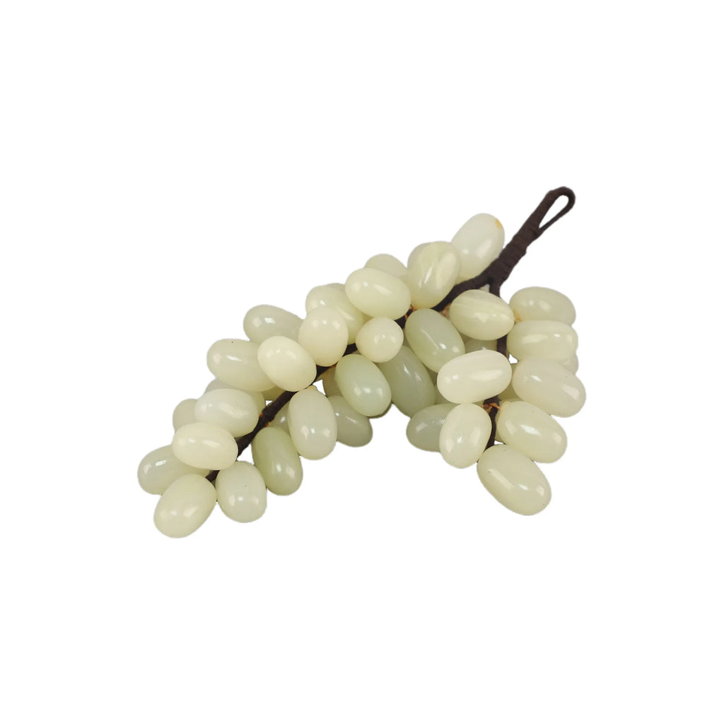 DecorBites™ Jade Grape Sculpture Handmade Desk Decor Fruit Figurine
