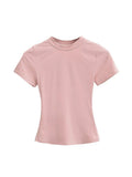 Slim Fit Solid Color Women's Casual T-shirt Short Sleeve Fashion Trend Y2K Top High Quality 2025 New Arrival