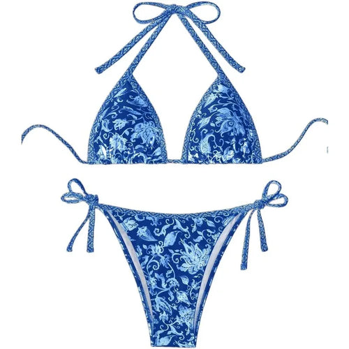 2026 New Halter String Triangle Two Piece Bikini Women Swimwear Female Swimsuit Bathers Bathing Swimming Suit Beachwear Summer