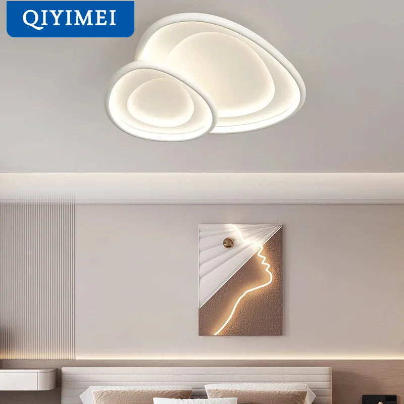 DecorBites™ LED Chandeliers White Chrome Kitchen Light Fixture Modern Home Lighting