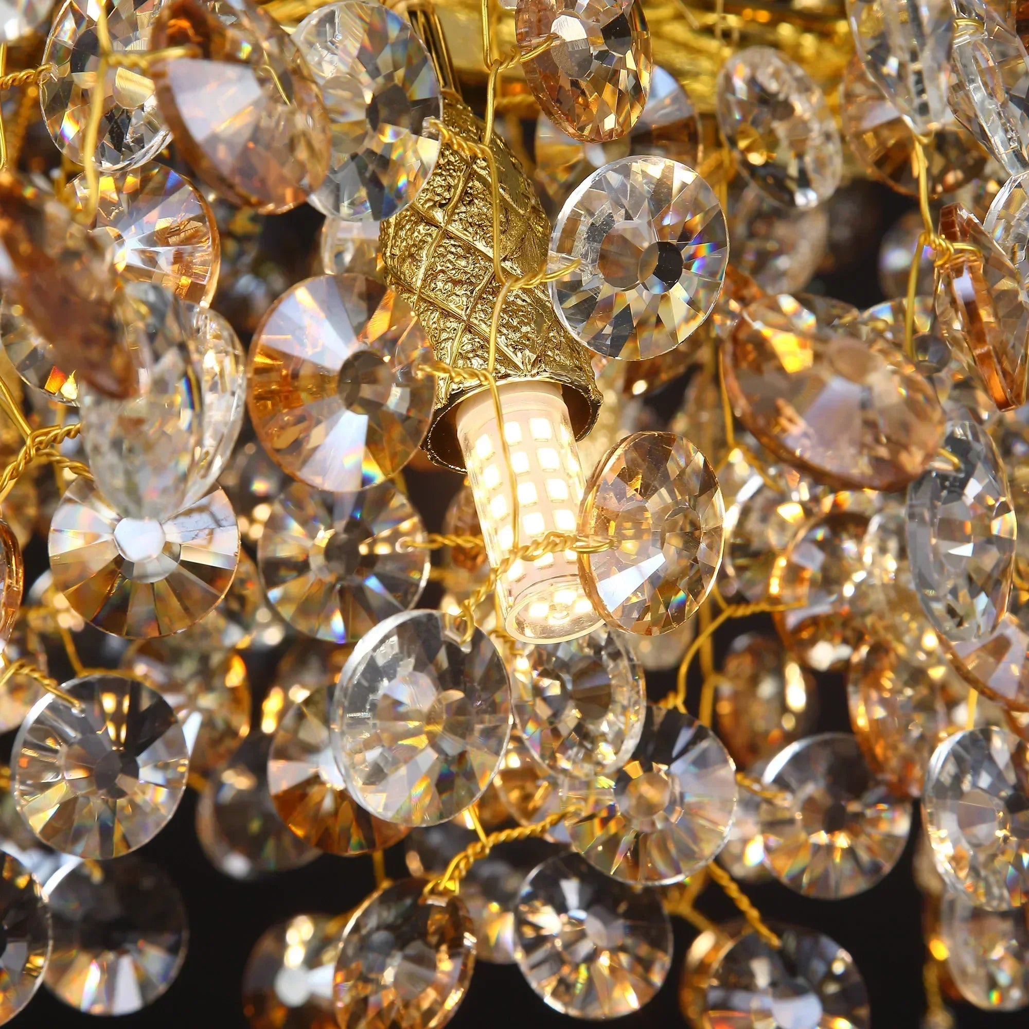 DecorBites™ Large Crystal Chandelier for Dining Room - Nordic LED Island Hanging Light