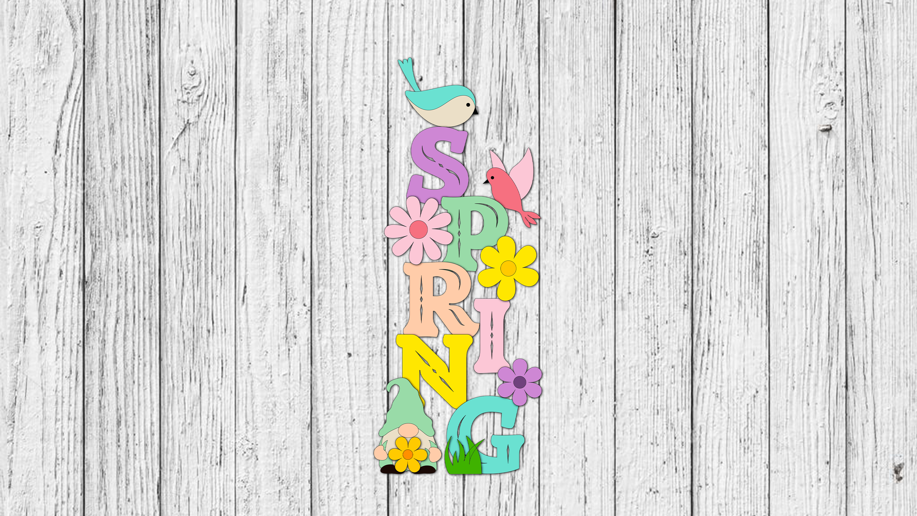 Spring Tabletop Stander with Gnome - DIY Unfinished Kit - Lvl 2