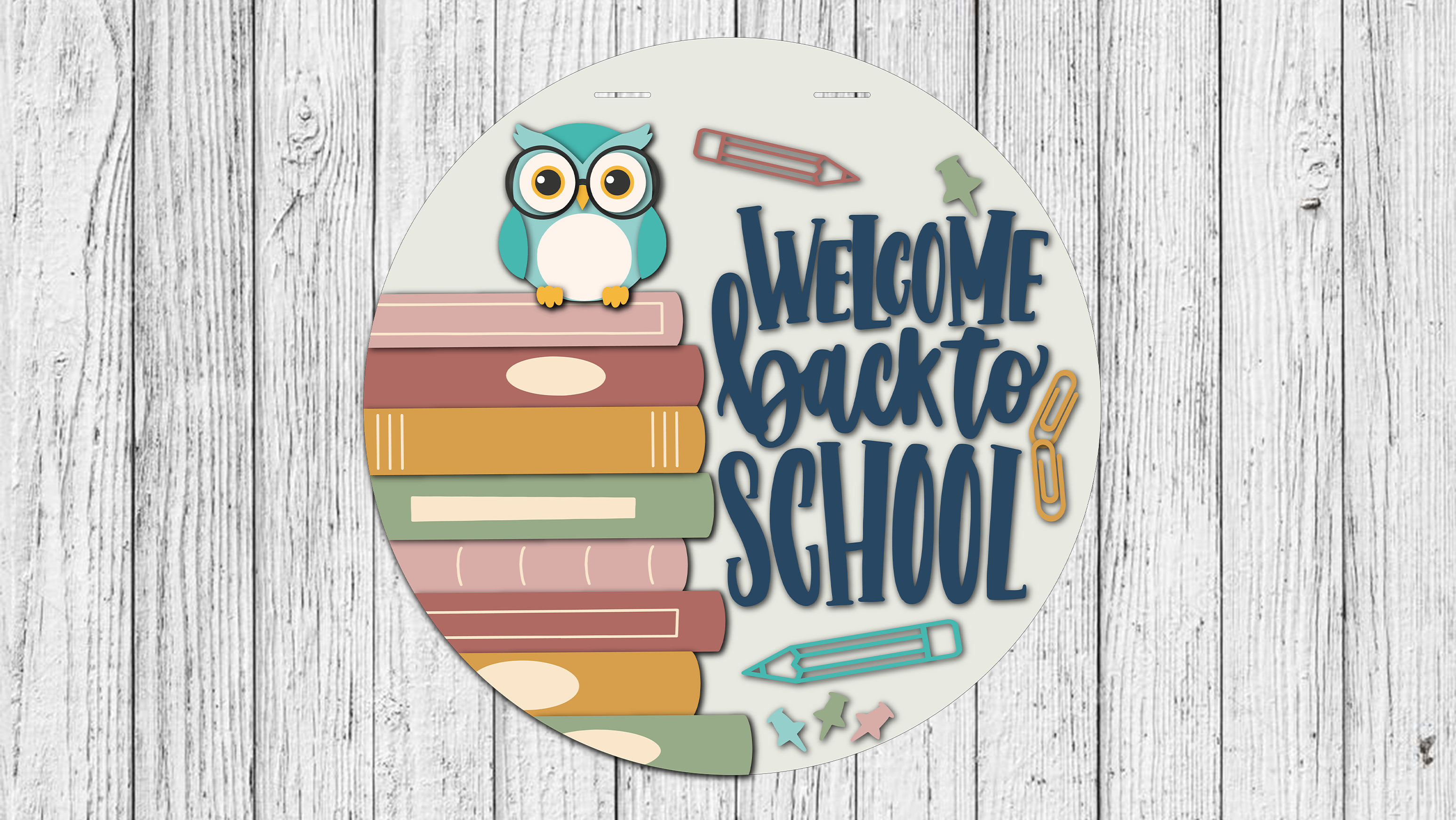Welcome Back to School Owl Door Hanger - DIY Unfinished Kit - Lvl 2