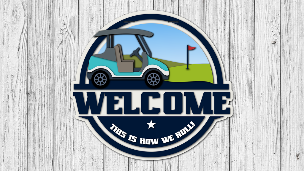 Welcome Golf Cart Door Hanger - DIY Unfinished Kit - Lvl 2