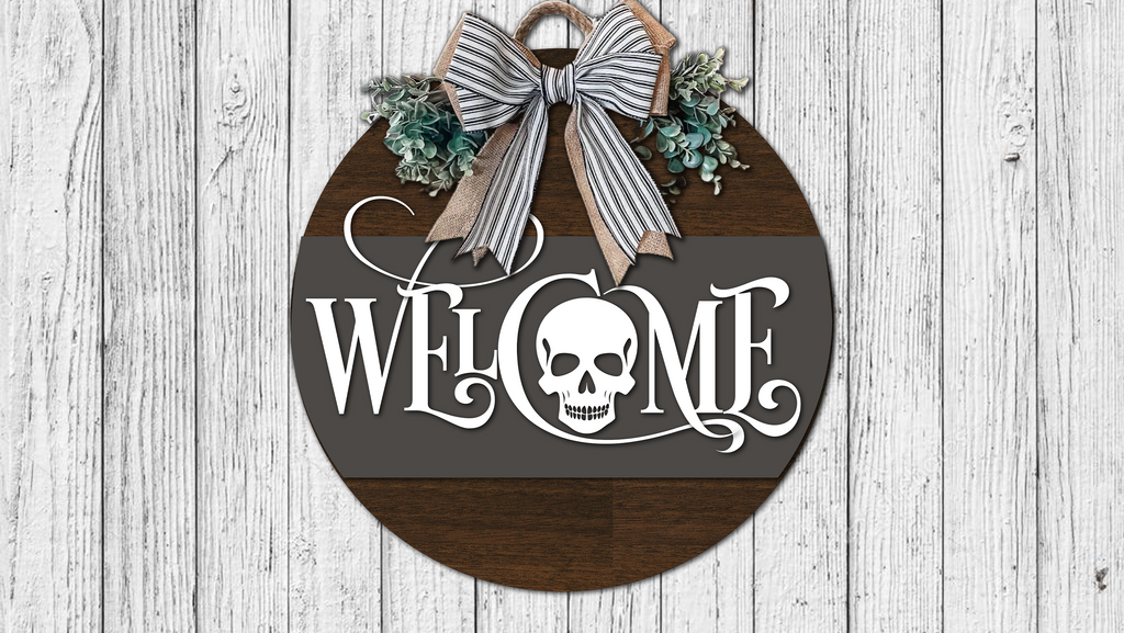 Welcome Skull Door Hanger - DIY Unfinished Kit - Lvl 1