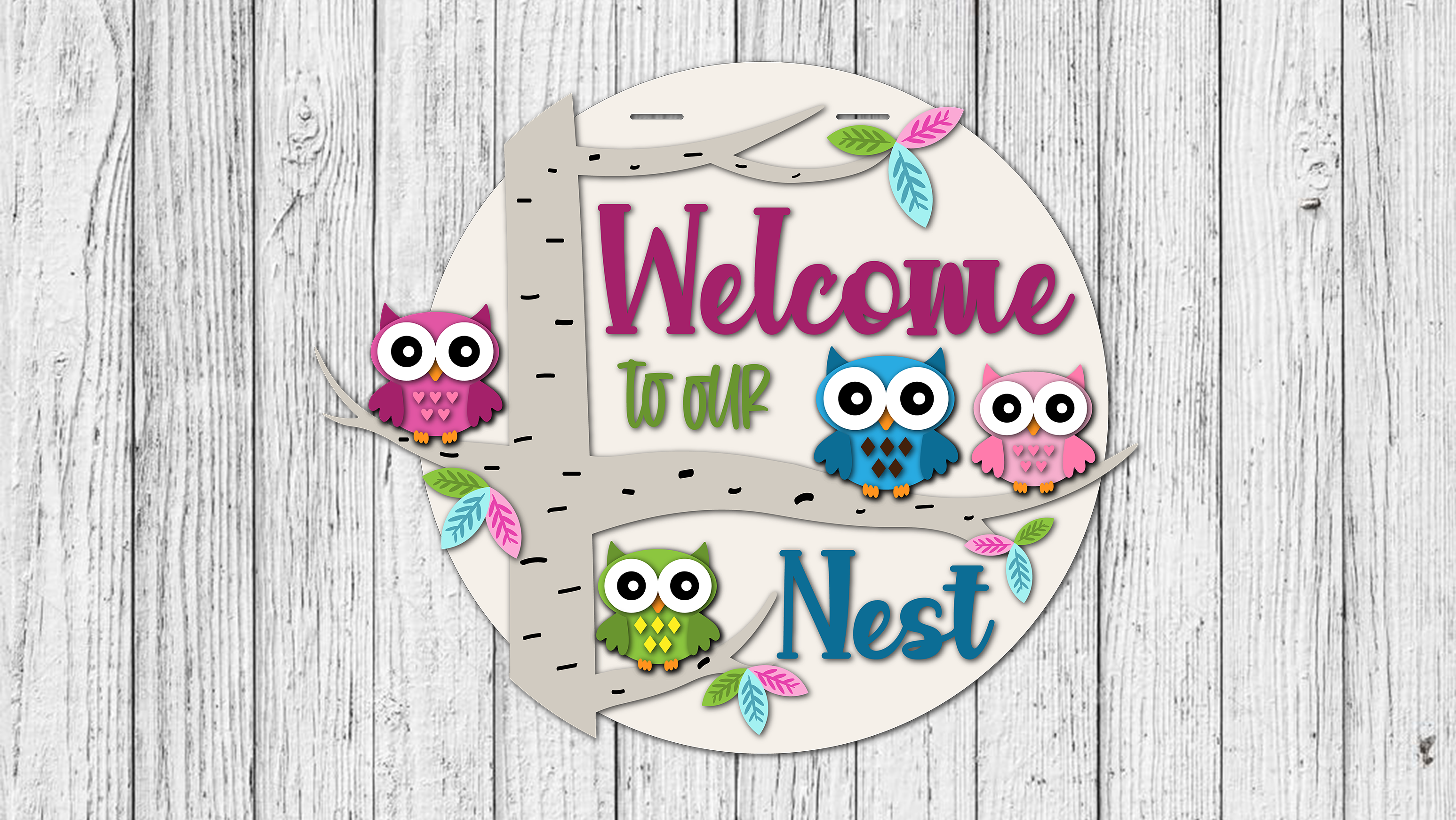 WELCOME to our NEST Owls Door Hanger - DIY Unfinished Kit