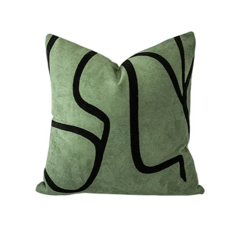 Abstract beige textured pillow cover living room leather accents