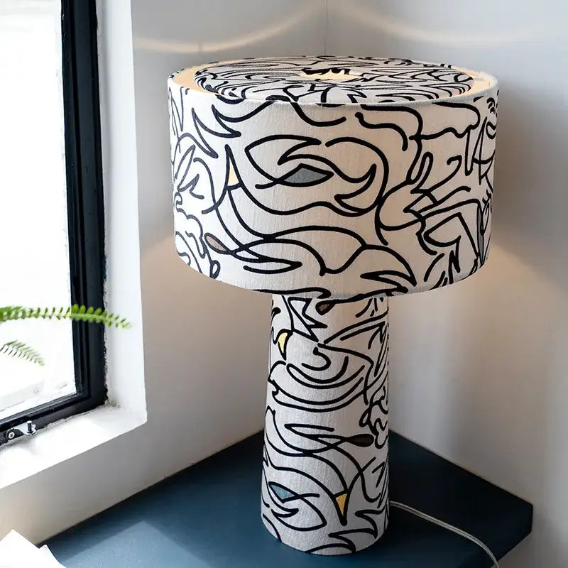 Abstract black and white study lamp – bedroom designer french medieval
