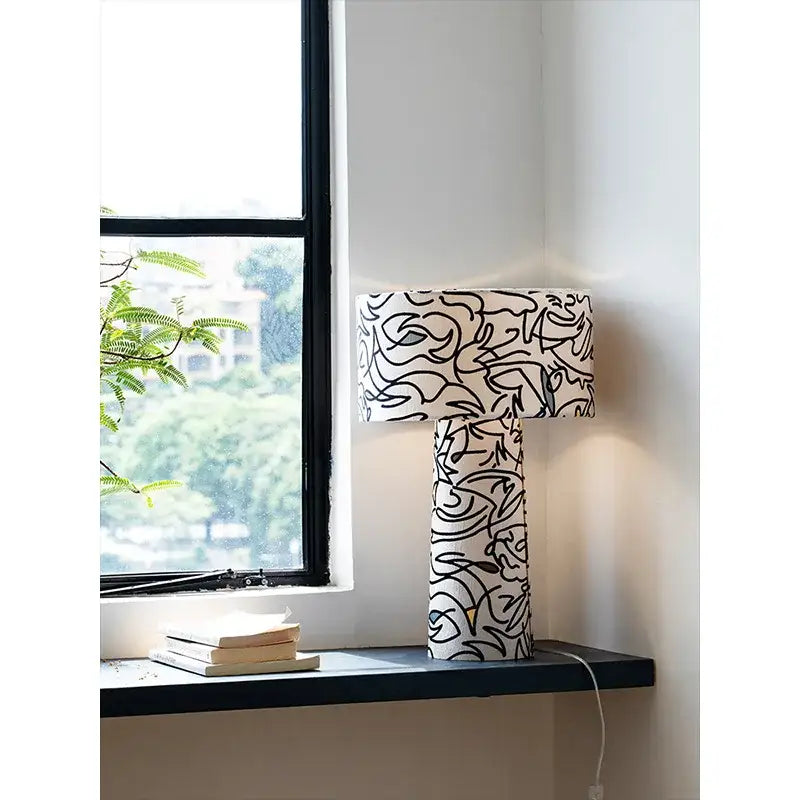 Abstract black and white study lamp – bedroom designer french medieval
