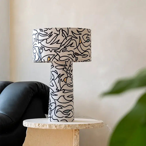 Abstract black and white study lamp – bedroom designer french medieval
