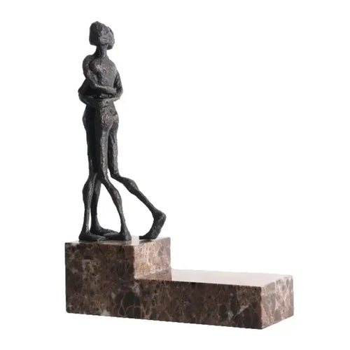 Abstract black & gold gymnast metal handicraft figure living room decor