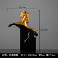 Abstract black & gold horse sculpture – living room figurine