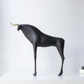 Abstract black & gold iron horse figurine living room bull decor