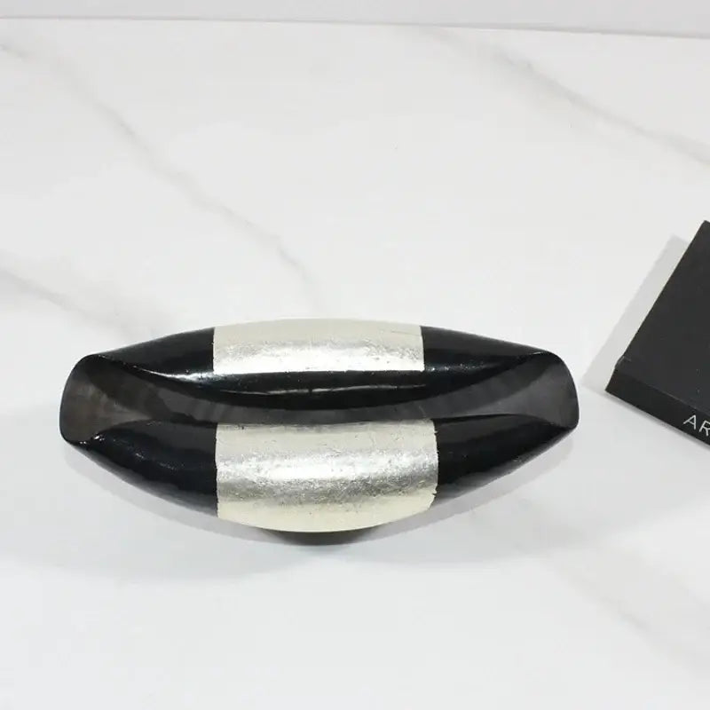 Abstract black & silver decorbites elliptic resin flower pot living room