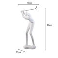Abstract black & white golf player sculpture living room decor