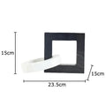 Abstract black & white marble geometric knot – living room square ring statue