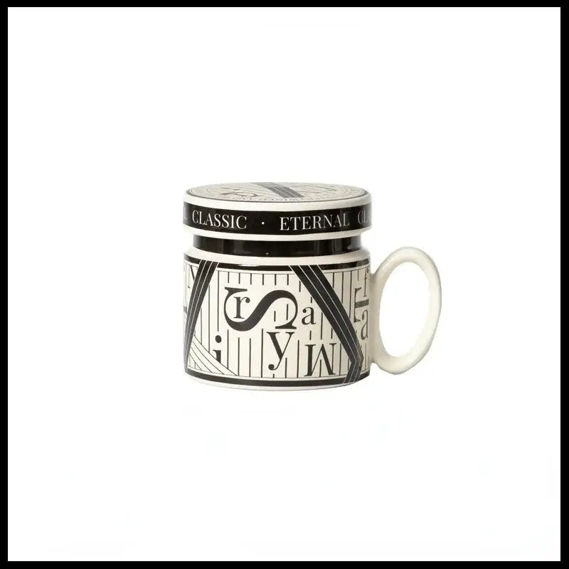 Abstract black & white striped espresso cups – kitchen coffee gift