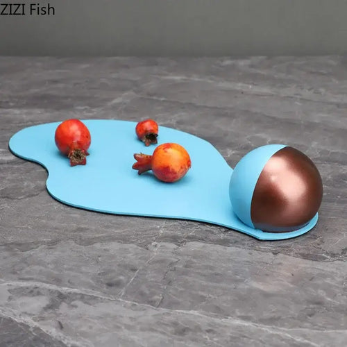 Abstract blue liquid ornaments desk sculpture for living room