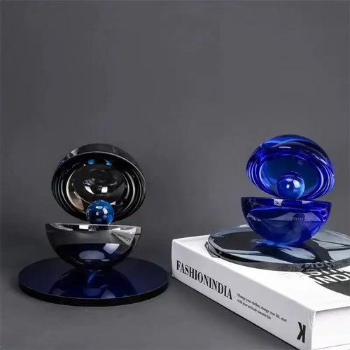 Abstract blue & silver semi-circle ornaments living room home decor