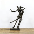Abstract bronze couple dancers portrait sculpture living room decor