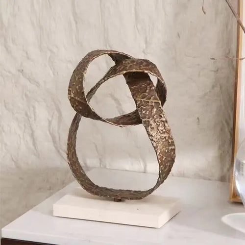 Abstract bronze geometric sphere pendant sculpture living room decor