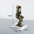 Abstract bronze irregular crimp metal sculpture living room decor
