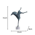 Abstract dark metallic iron horse statue living room decor