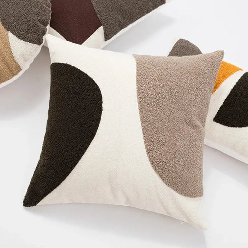 Abstract geometric earthy tone cushion cover living room decor