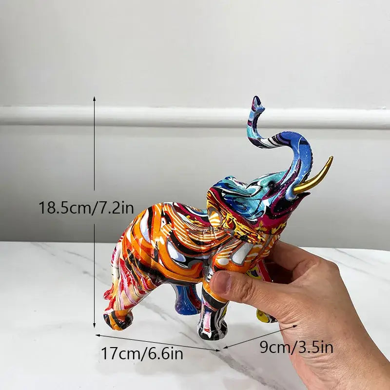 Abstract geometric elephant resin art statue living room decor