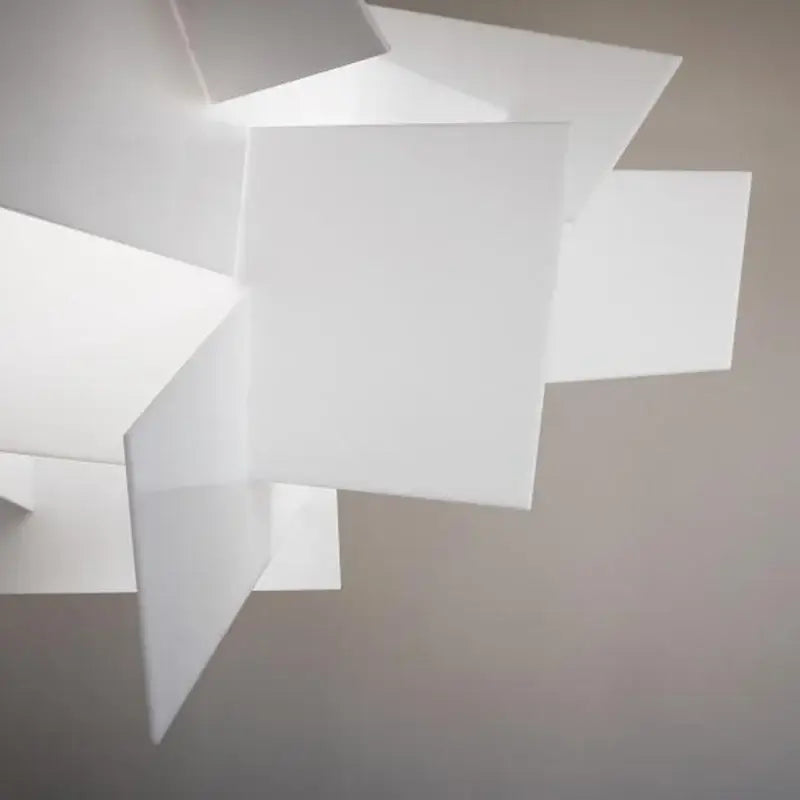 Abstract geometric white & gold pendant lamp living room art decor