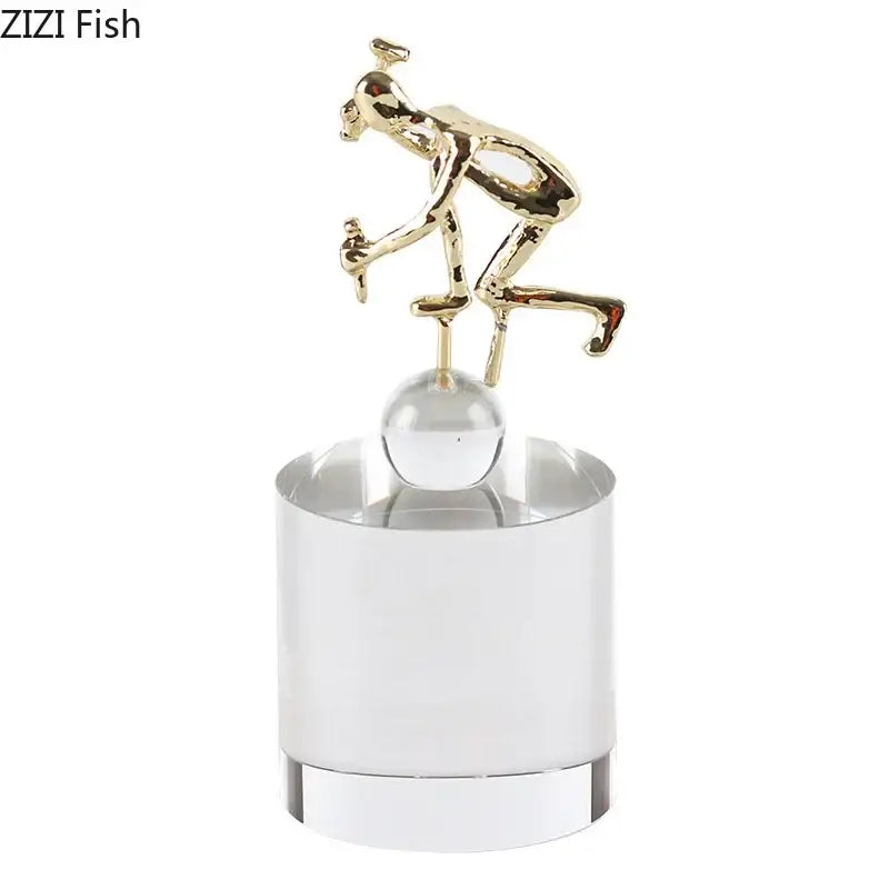 Abstract gold intertwined figures desk decor – living room sculpture