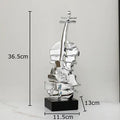Abstract gold & silver violin sculpture living room table decor