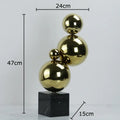Abstract golden balls geometric metal sculpture living room decor