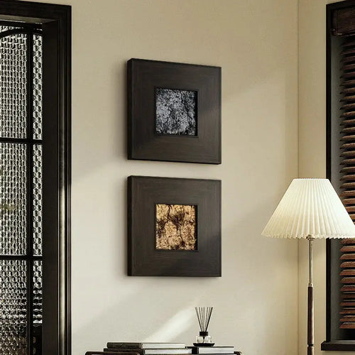 Abstract golden brown fur decorative painting living room wall decor
