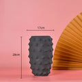 Abstract matte black ceramic sea urchin vase living room decor