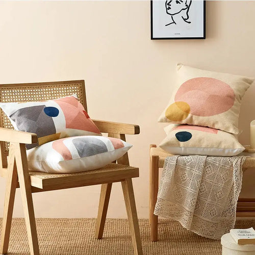 Abstract pastel geometric cushion cover living room throw pillow